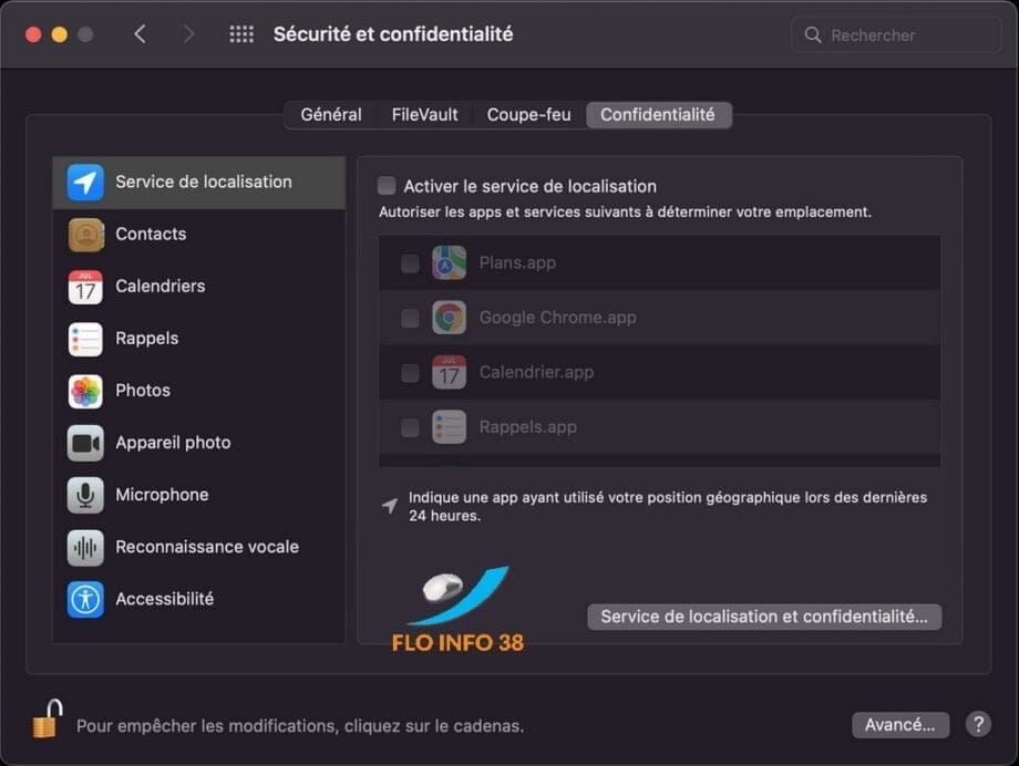 localisation mac