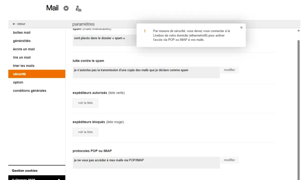 Orange et IMAP/POP : une “sécurité” qui complique tout orange