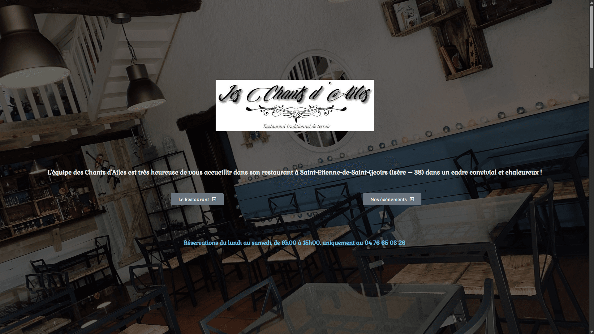 Votre Site Web Restaurant Les Chants dAiles